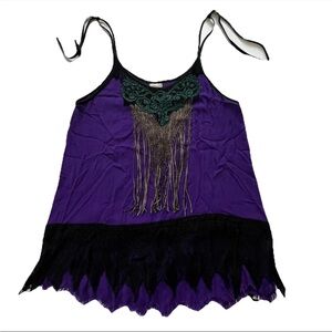 Tickle Thy Fantasy Women’s Blouse Top S Purple Whimsigoth Renaissance Fairy